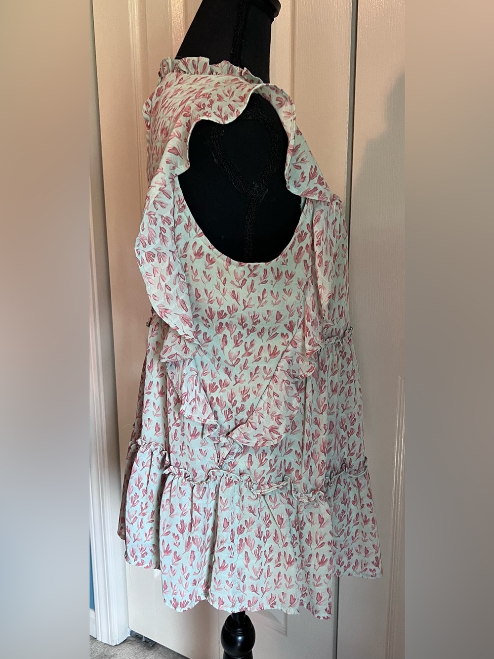 entro Tiered and Lined Tunic with Open Back Cottagecore Size Women’s Medium - Picture 5 of 15